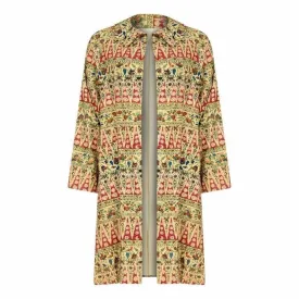 1960s Floral Block Print Swing Overcoat