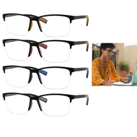 2 Pair Blue Blocking Reader Glasses Anti-Reflective Computer Reading Lens  2.00