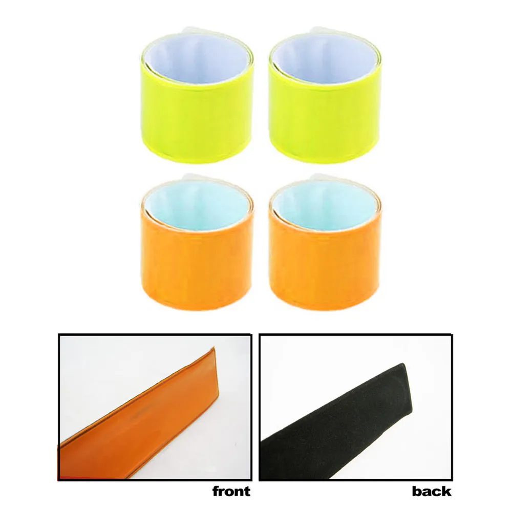 4 Pack Reflective Bands Running Gear Adjustable Arm Wrist Ankle Leg Safety Night