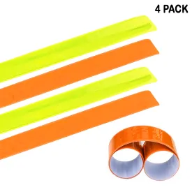 4 Pack Reflective Bands Running Gear Adjustable Arm Wrist Ankle Leg Safety Night