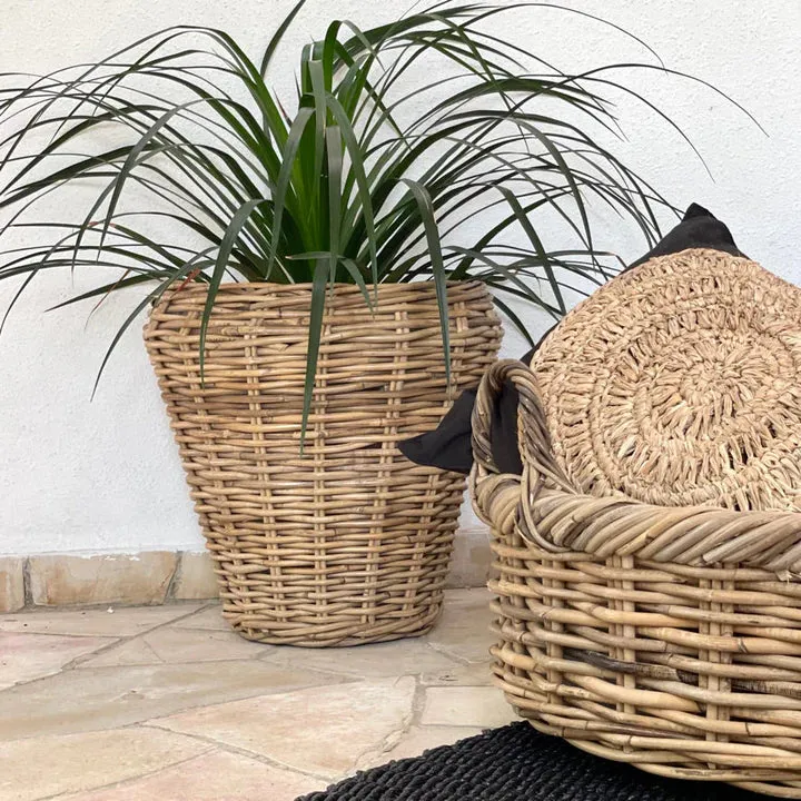 Alex Rattan Planter Natural