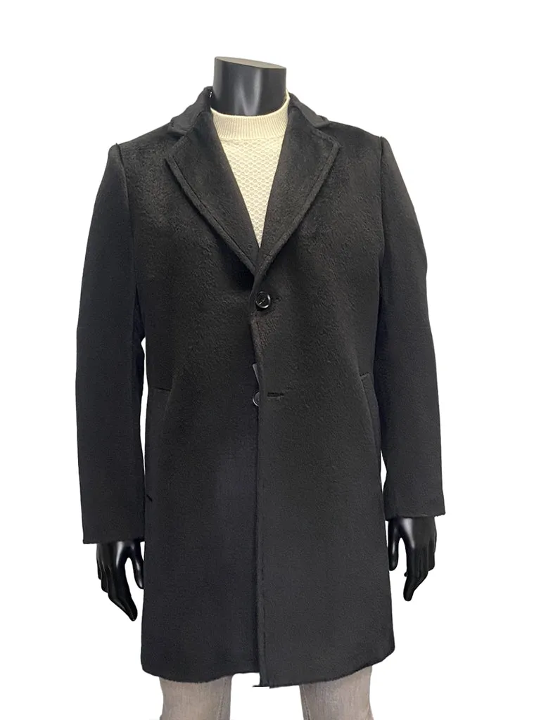 ALPACA OVERCOAT WITH DETACHABLE MINK COLLAR - HISO