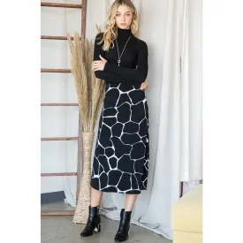 Amara - Giraffe Print Midi Skirt