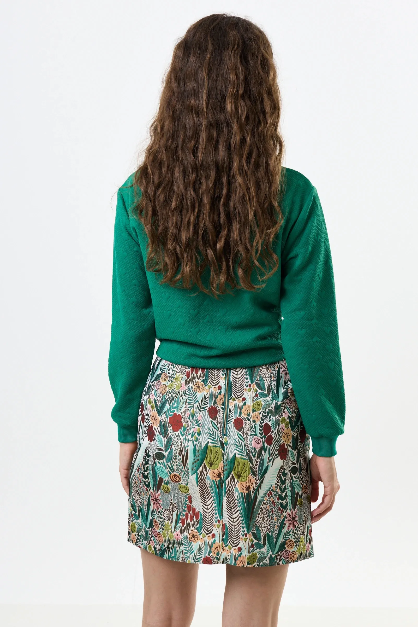Aubin Jungle Jacquard A-line Mini Skirt - Green