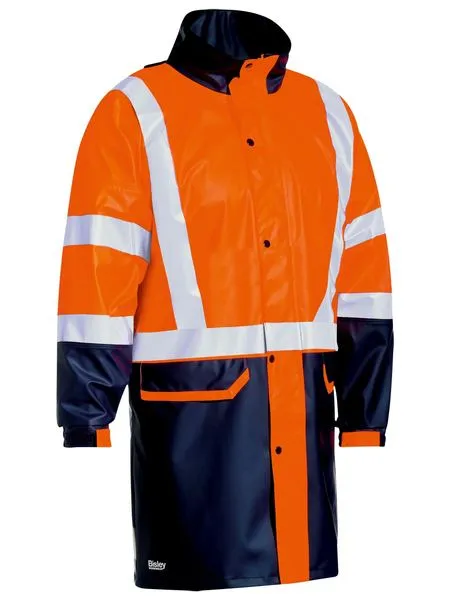 Bisley BJ6935HT Taped Two Tone Hi Vis Stretch PU Rain Coat
