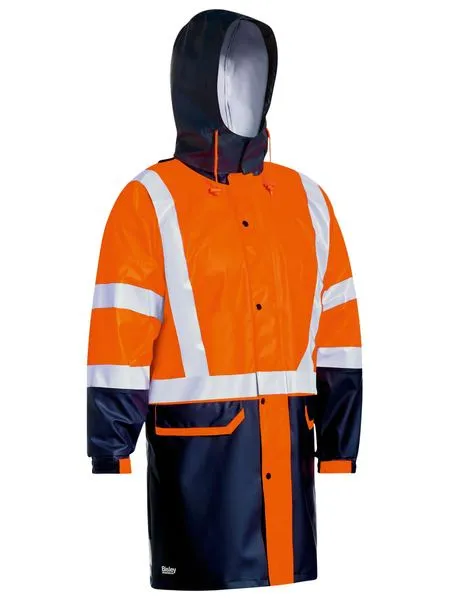 Bisley BJ6935HT Taped Two Tone Hi Vis Stretch PU Rain Coat