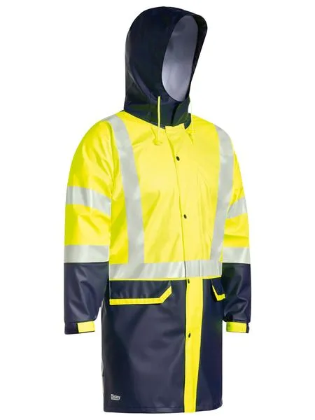 Bisley BJ6935HT Taped Two Tone Hi Vis Stretch PU Rain Coat