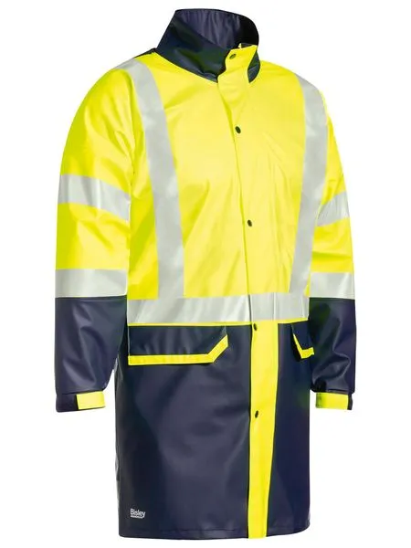 Bisley BJ6935HT Taped Two Tone Hi Vis Stretch PU Rain Coat
