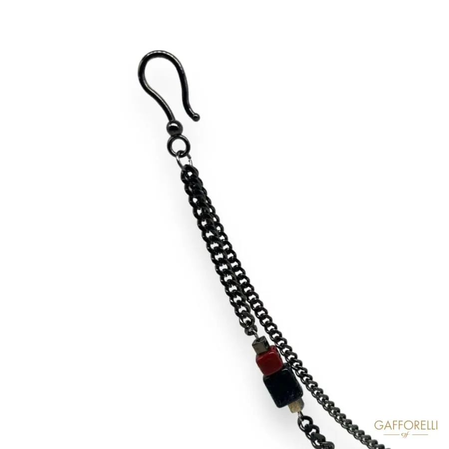 Black and Red Men's Trouser Chain- Art. U237- Gafforelli Srl