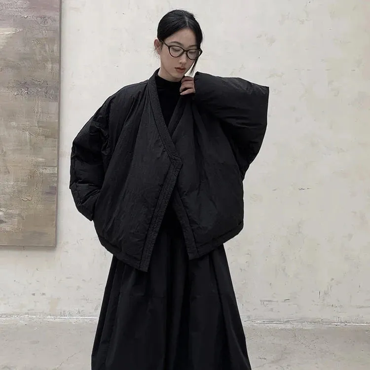 Casual Minimal Goth Overcoat