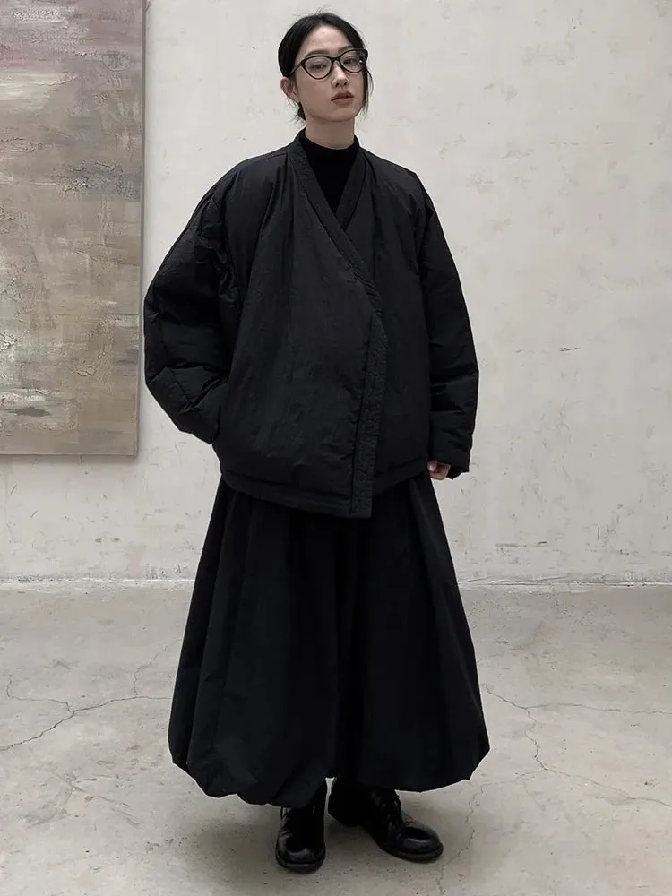 Casual Minimal Goth Overcoat