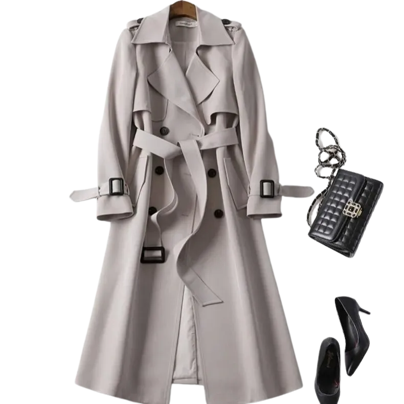 Christai | Women's Long Trench Coat | Buttoned Down Jacket