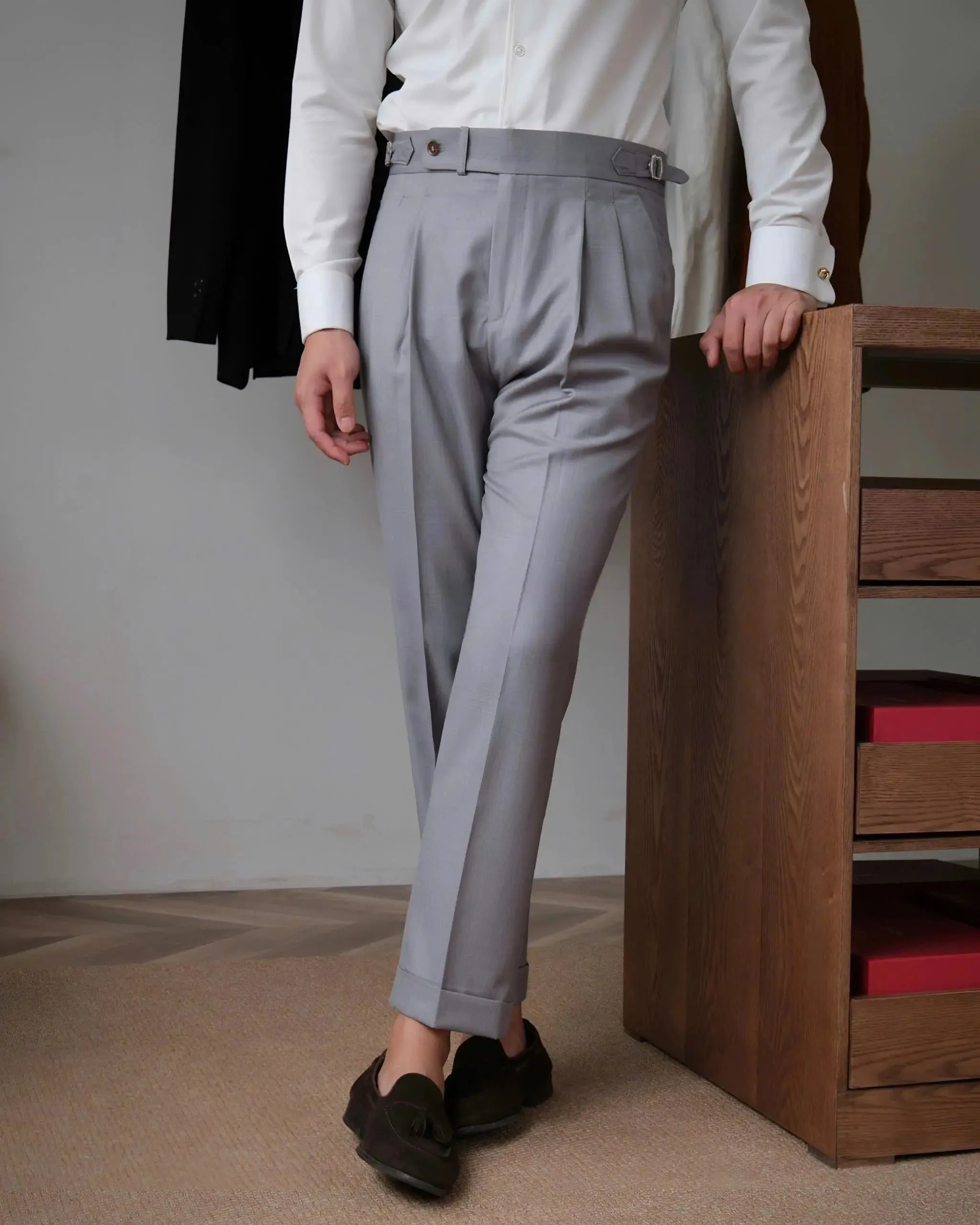 Classic Genova Sidetab Trousers - Cross & Crown