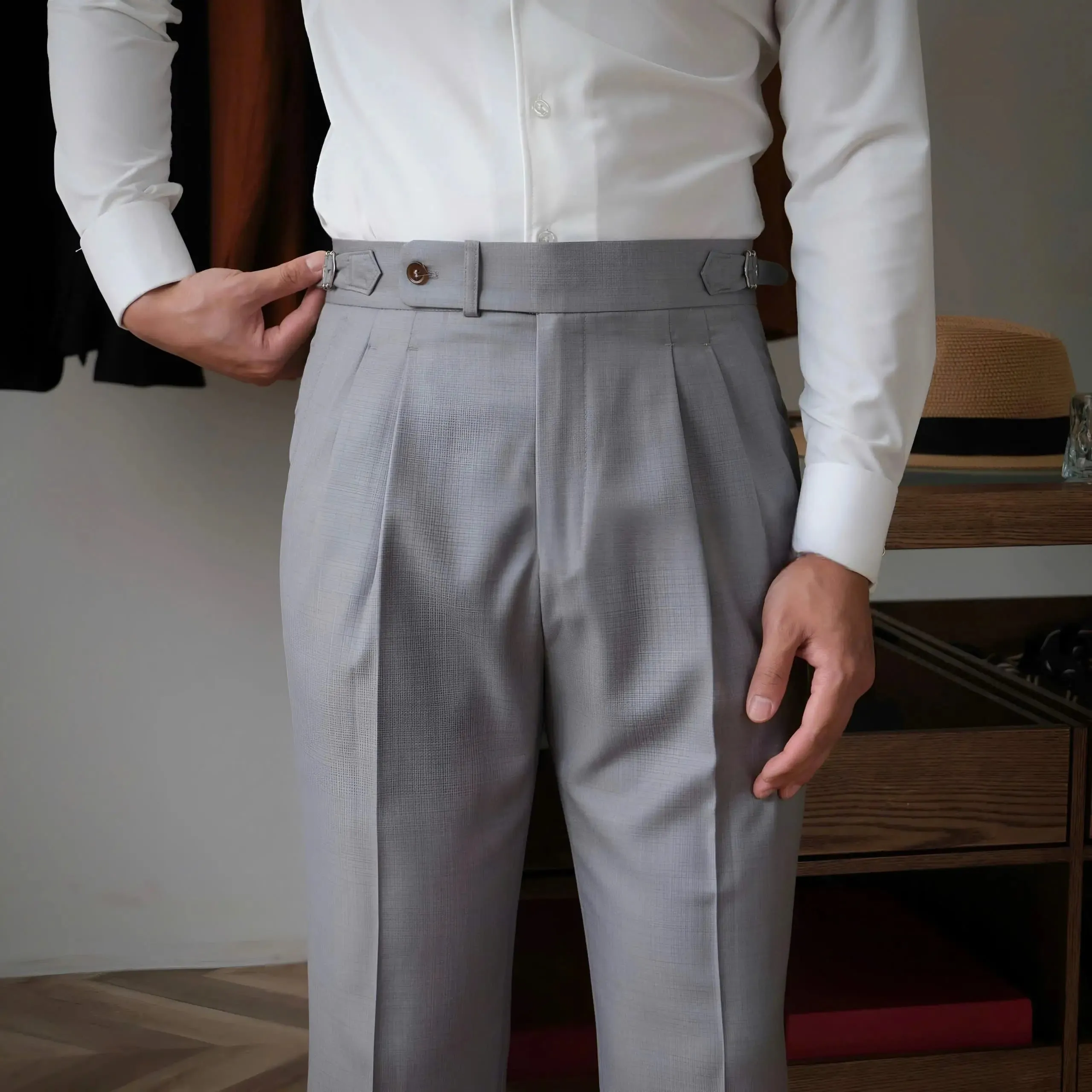 Classic Genova Sidetab Trousers - Cross & Crown