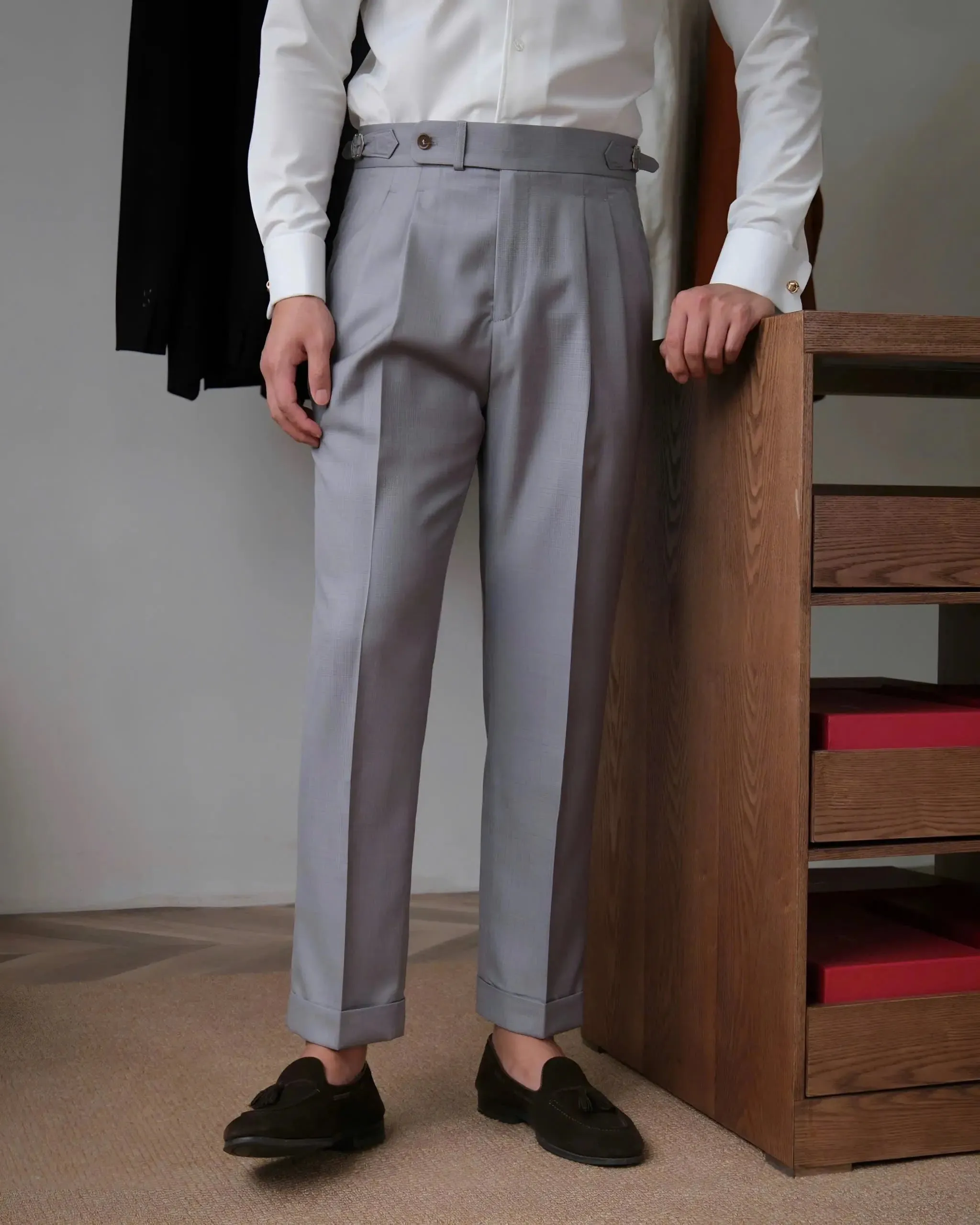 Classic Genova Sidetab Trousers - Cross & Crown