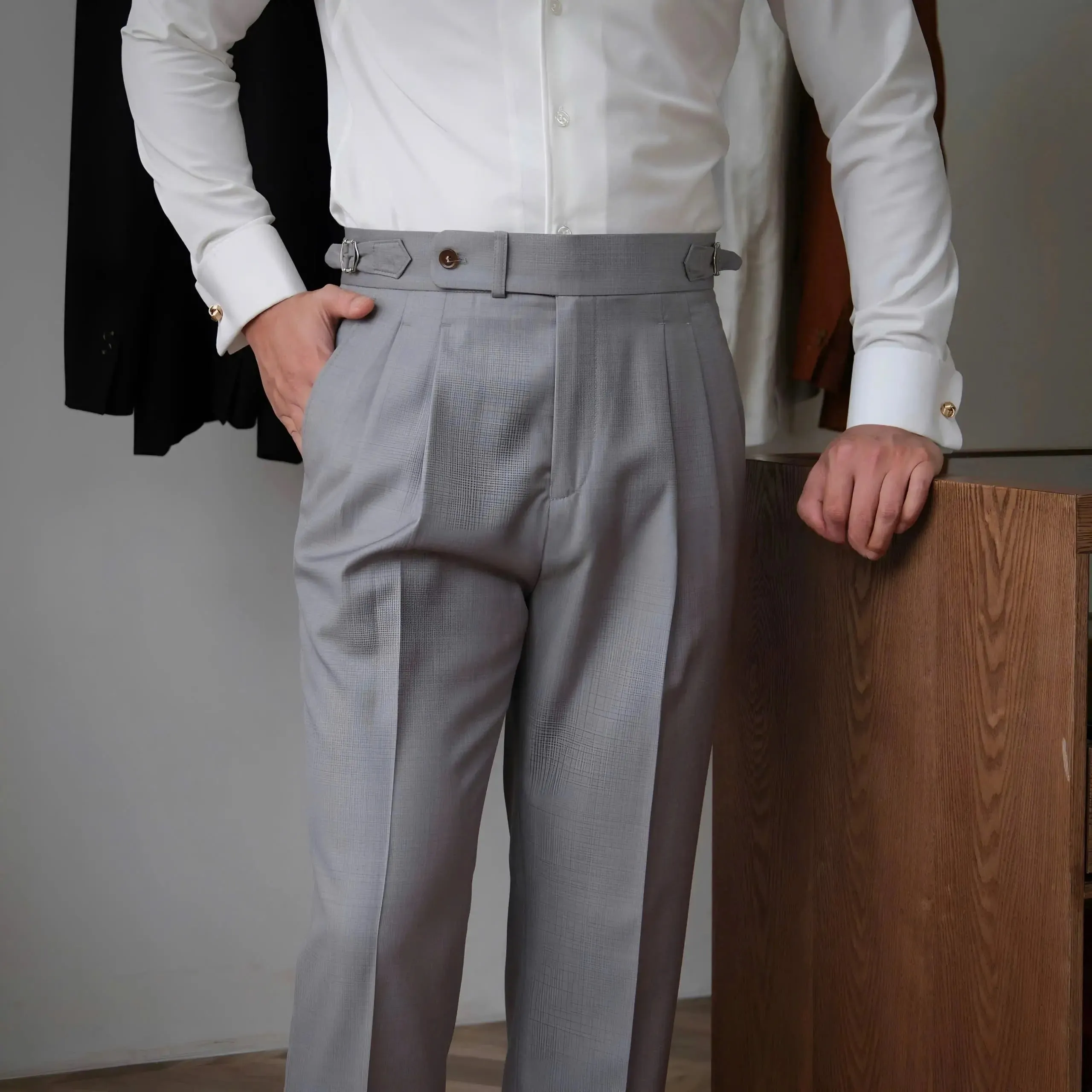 Classic Genova Sidetab Trousers - Cross & Crown