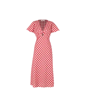 CLOVER MIDI DRESS RED GINGHAM
