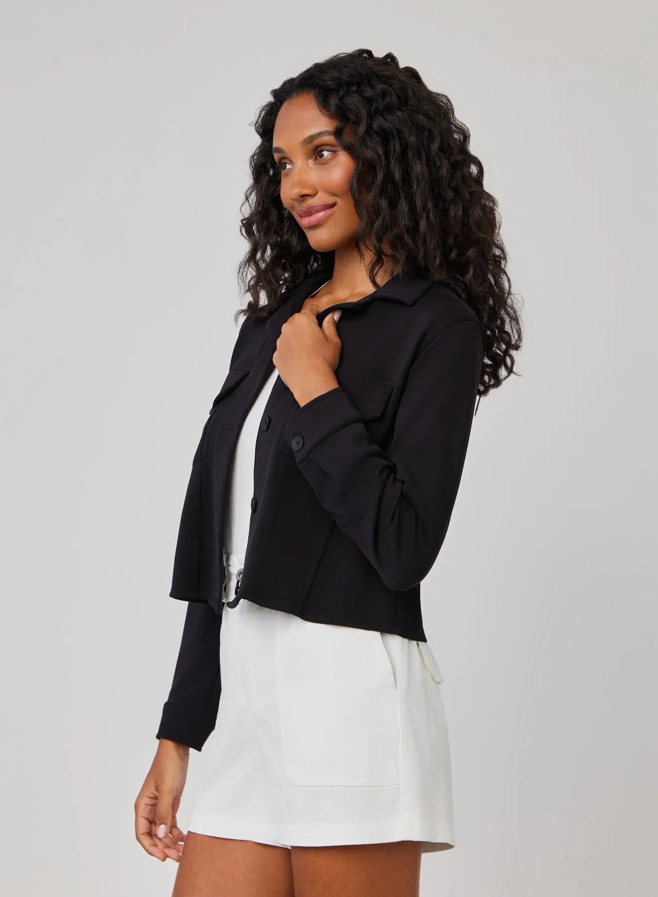 Coco Cropped Jacket - Black