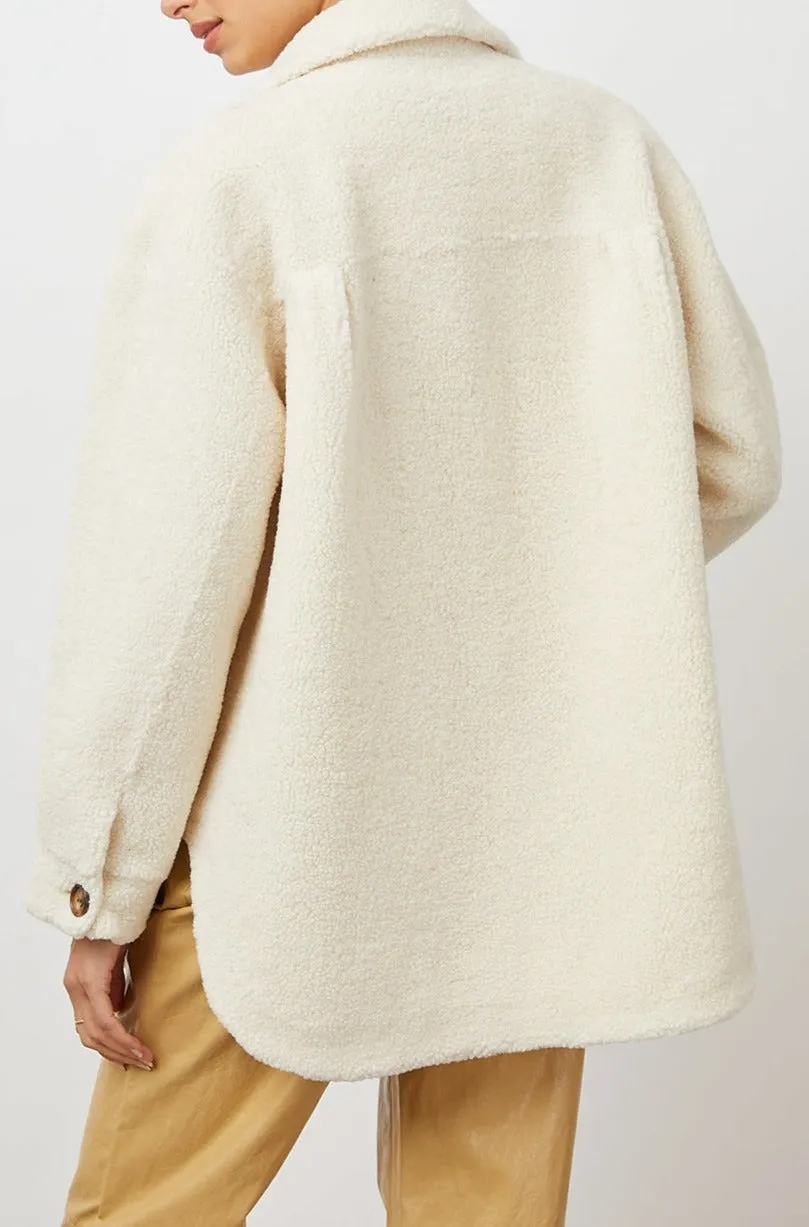 CONNIE SHIRT JACKET - IVORY TEDDY