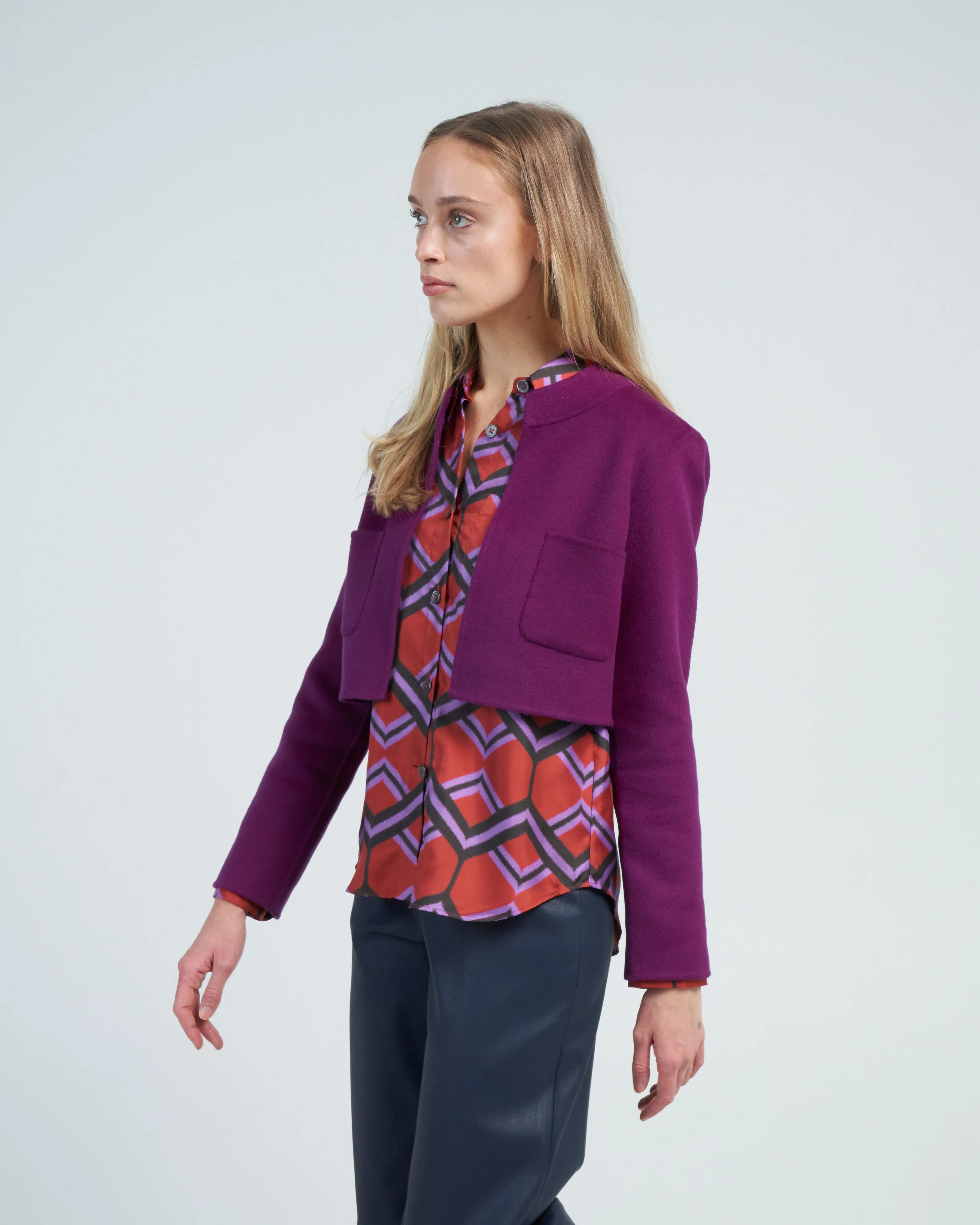 cropped jacket - cyclamen