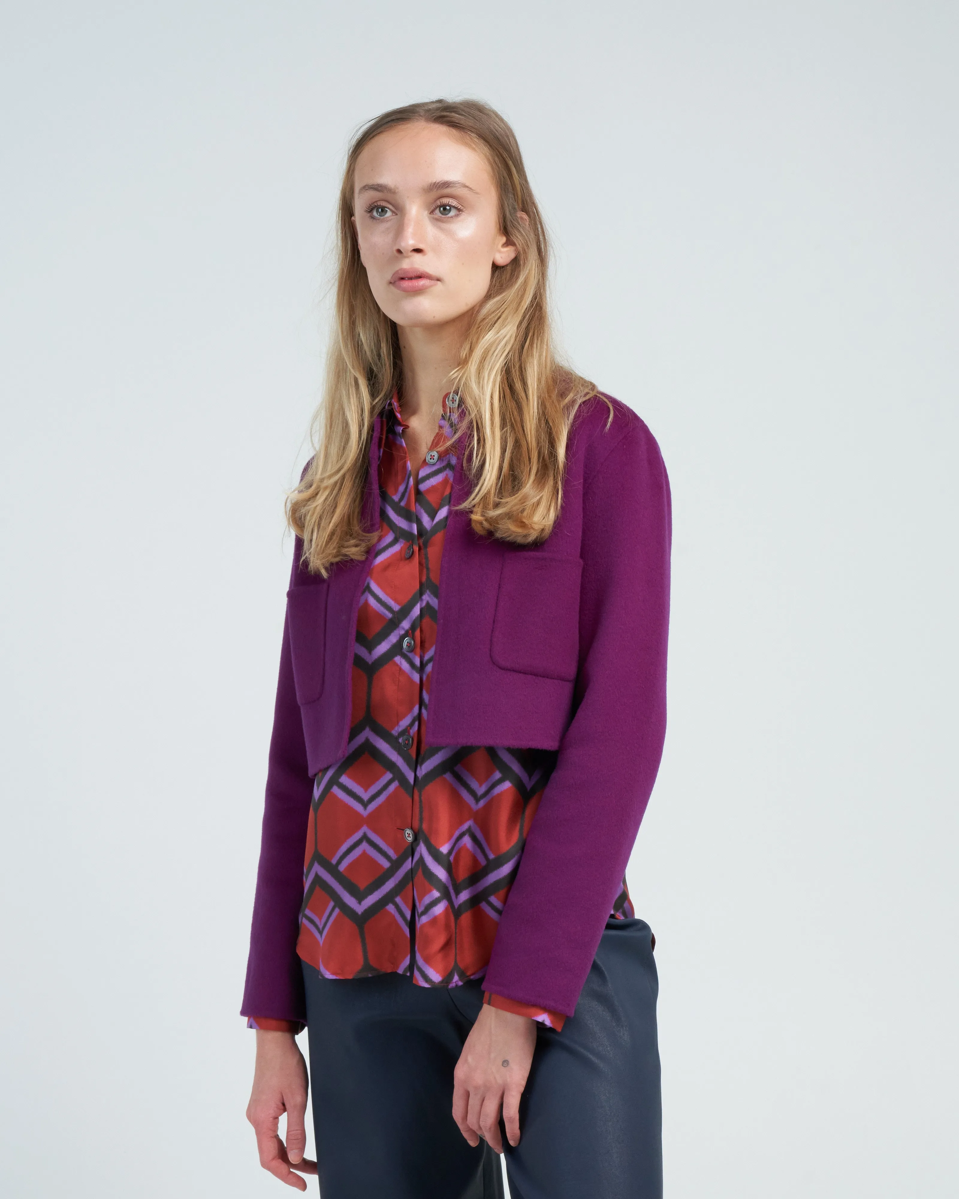 cropped jacket - cyclamen