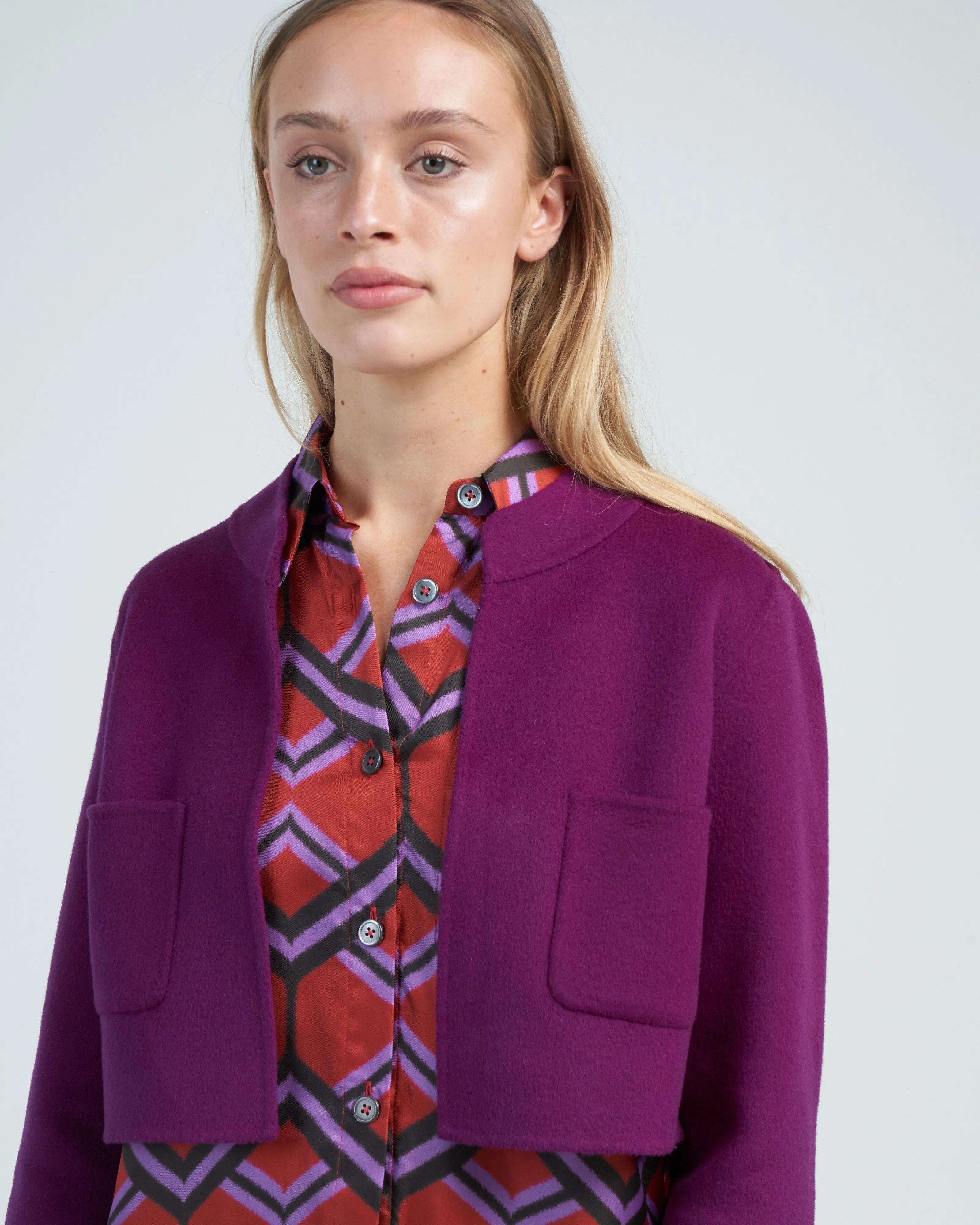 cropped jacket - cyclamen