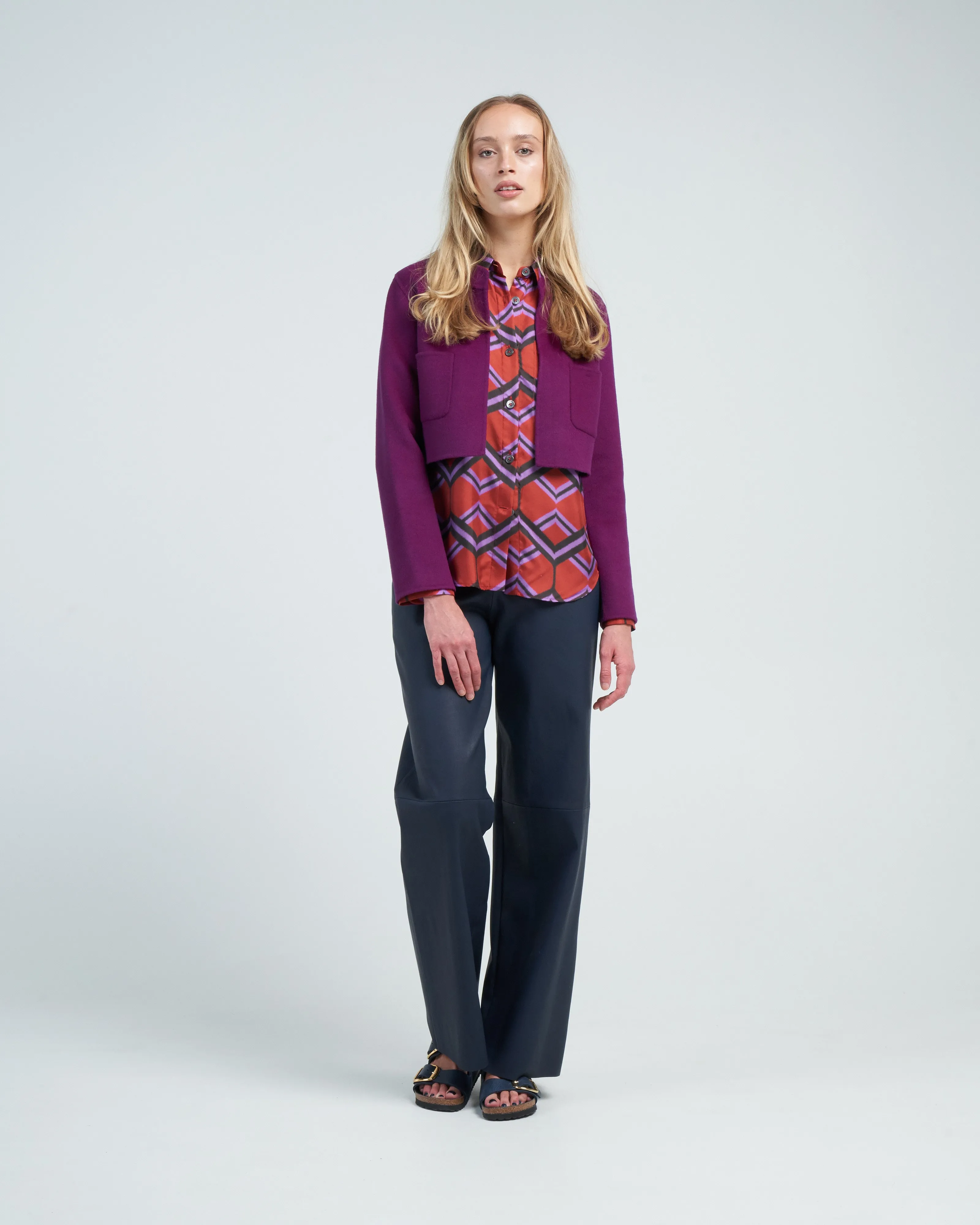 cropped jacket - cyclamen
