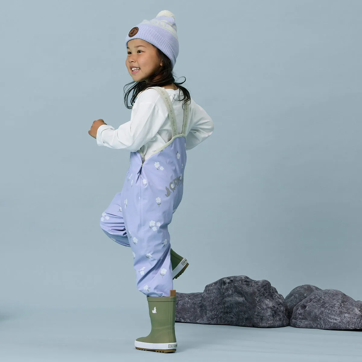 Crywolf Rain Overalls - Floral - Periwinkle