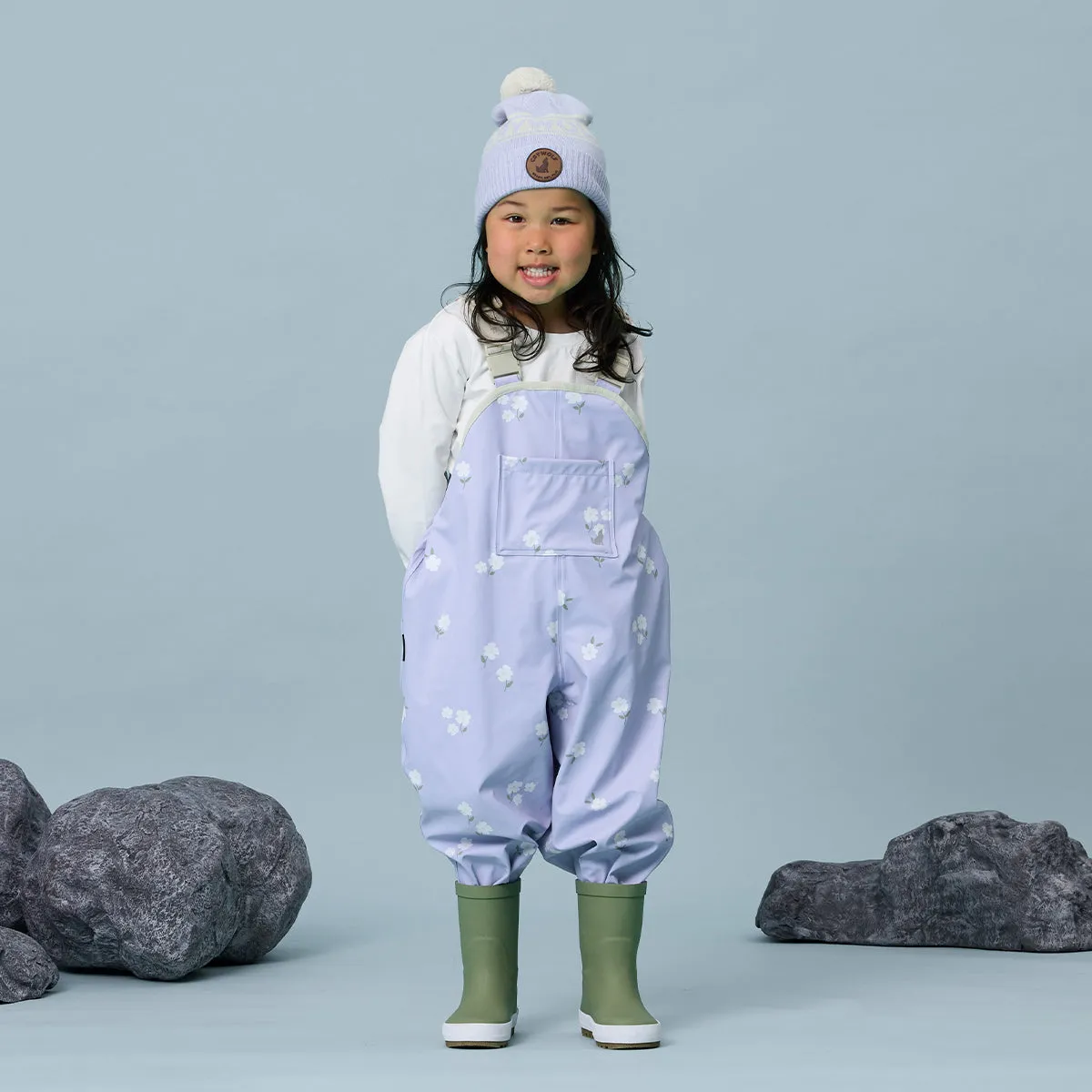 Crywolf Rain Overalls - Floral - Periwinkle