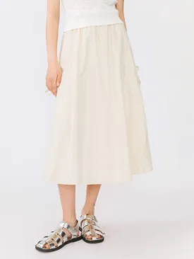 Drawstring Pocket Cotton Skirt