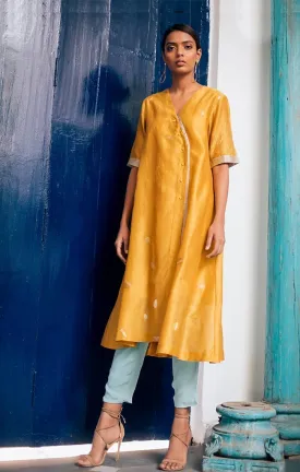 Dress/tunic Front open in Mustard