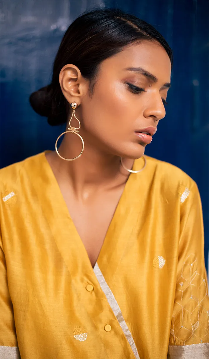 Dress/tunic Front open in Mustard