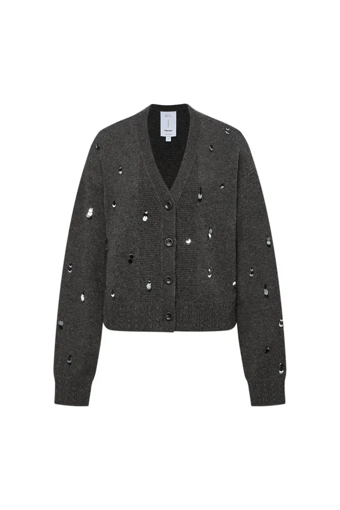 Emily Reflective Sequined Knit Cardigan