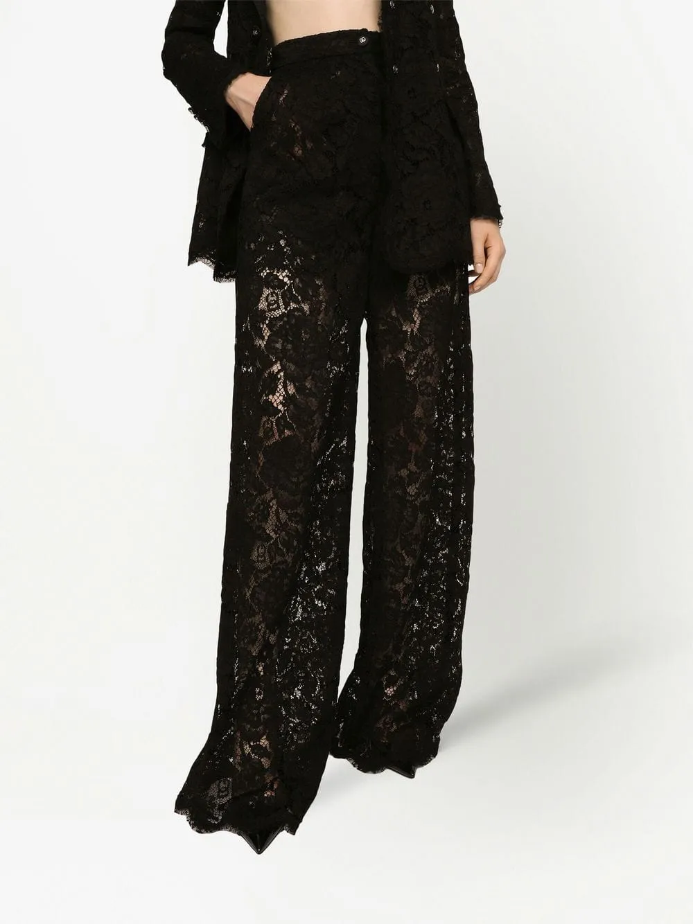 Floral Lace Tailored Pants