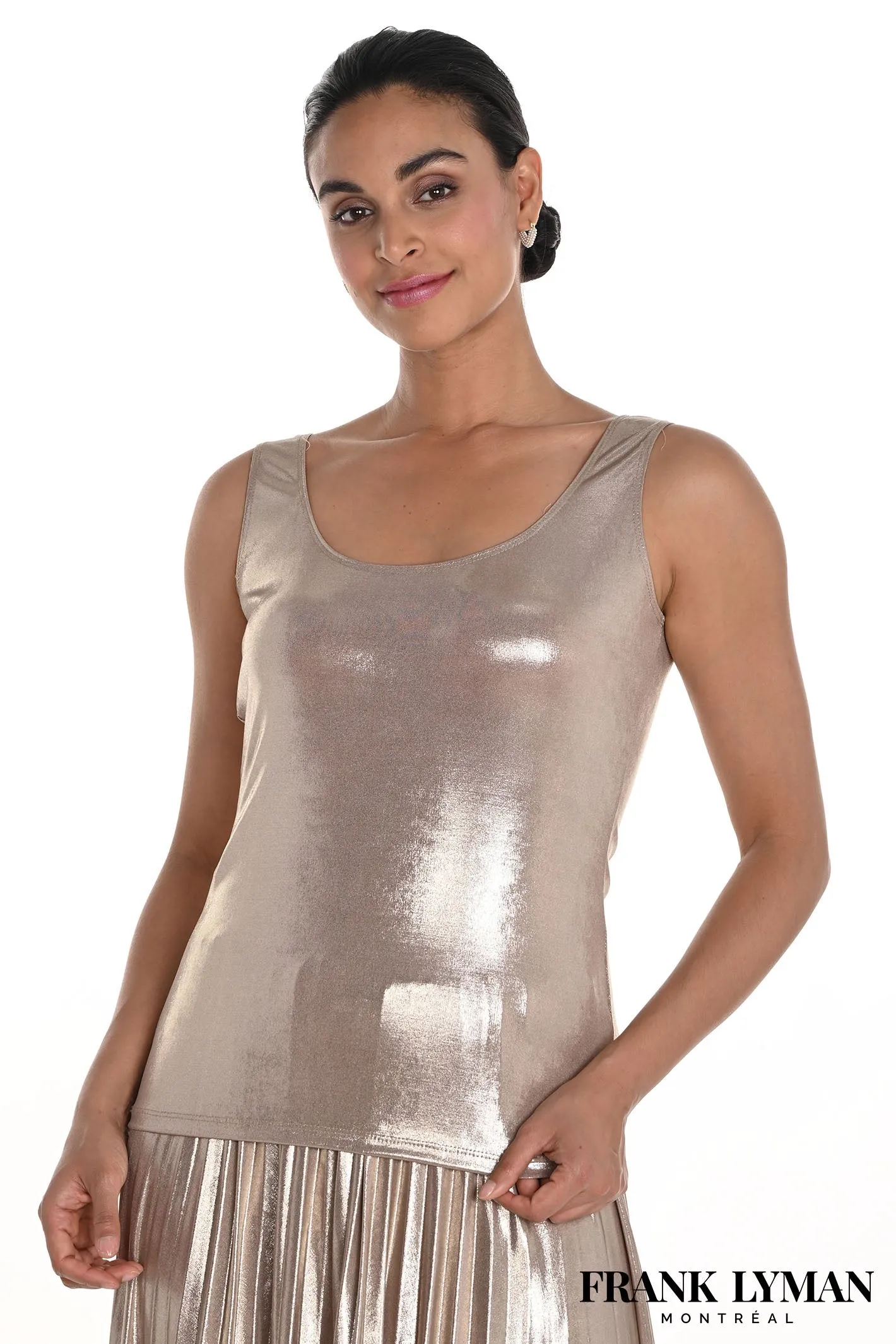 Frank Lyman 258288 Shimmer Gold Cami Vest Top