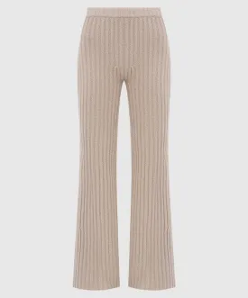 Gabriela Hearst Miles Ribbed Cashmere Bouclé Flared Pants