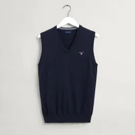 GANT Classic Cotton Sweater Vest Evening Blue