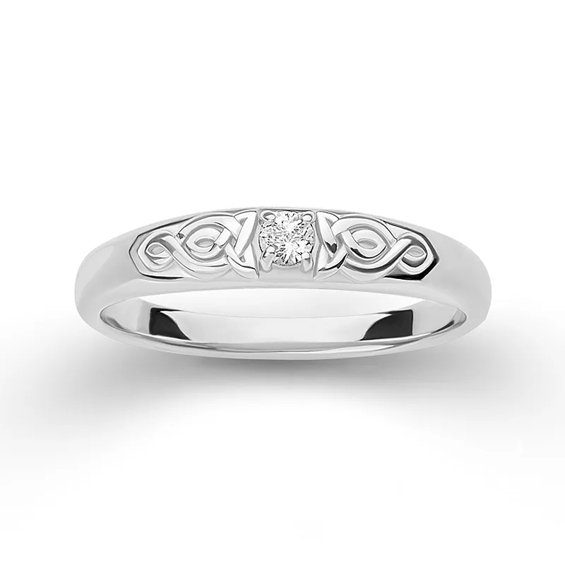 Handcrafted Celtic Braid Gemmed Band - Gold