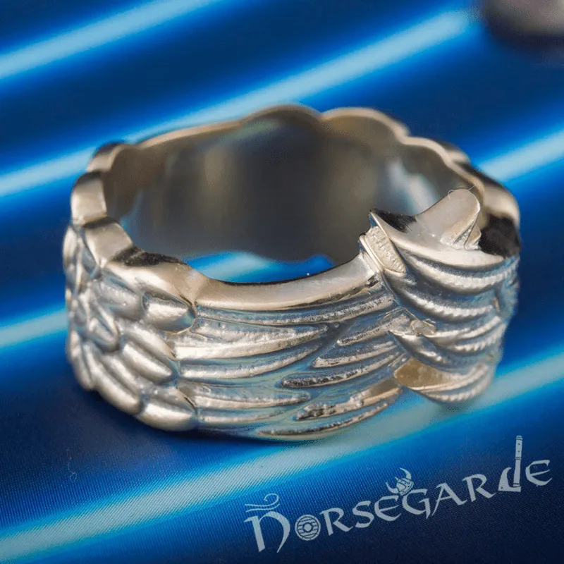 Handcrafted Raven Wing Ring - Gold