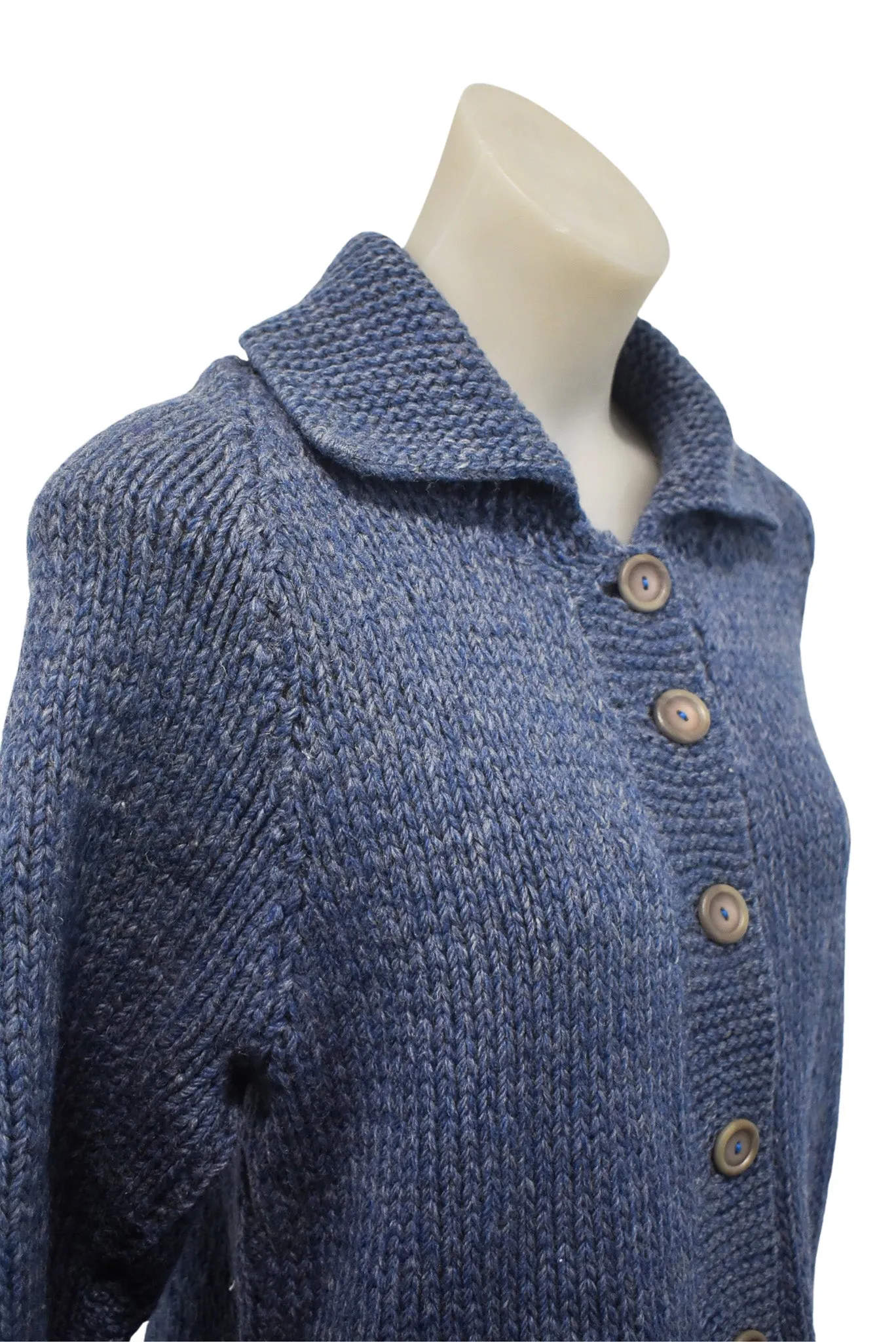 Handknit wool cardigan, S/M