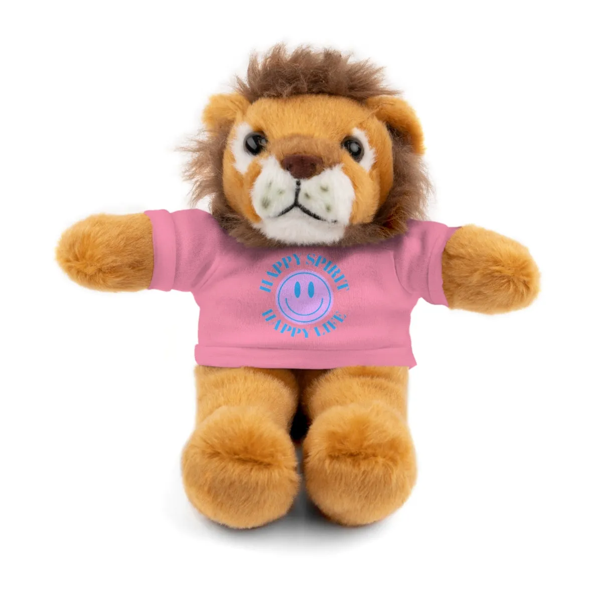 Happy Spirit Happy Life Stuffie, Stuffy, Stuffed Animals with Tee, Happy Mind Gift, Inspo , Love Toy Panda, Bear, Bunny, Jaguar, Sheep, Lion