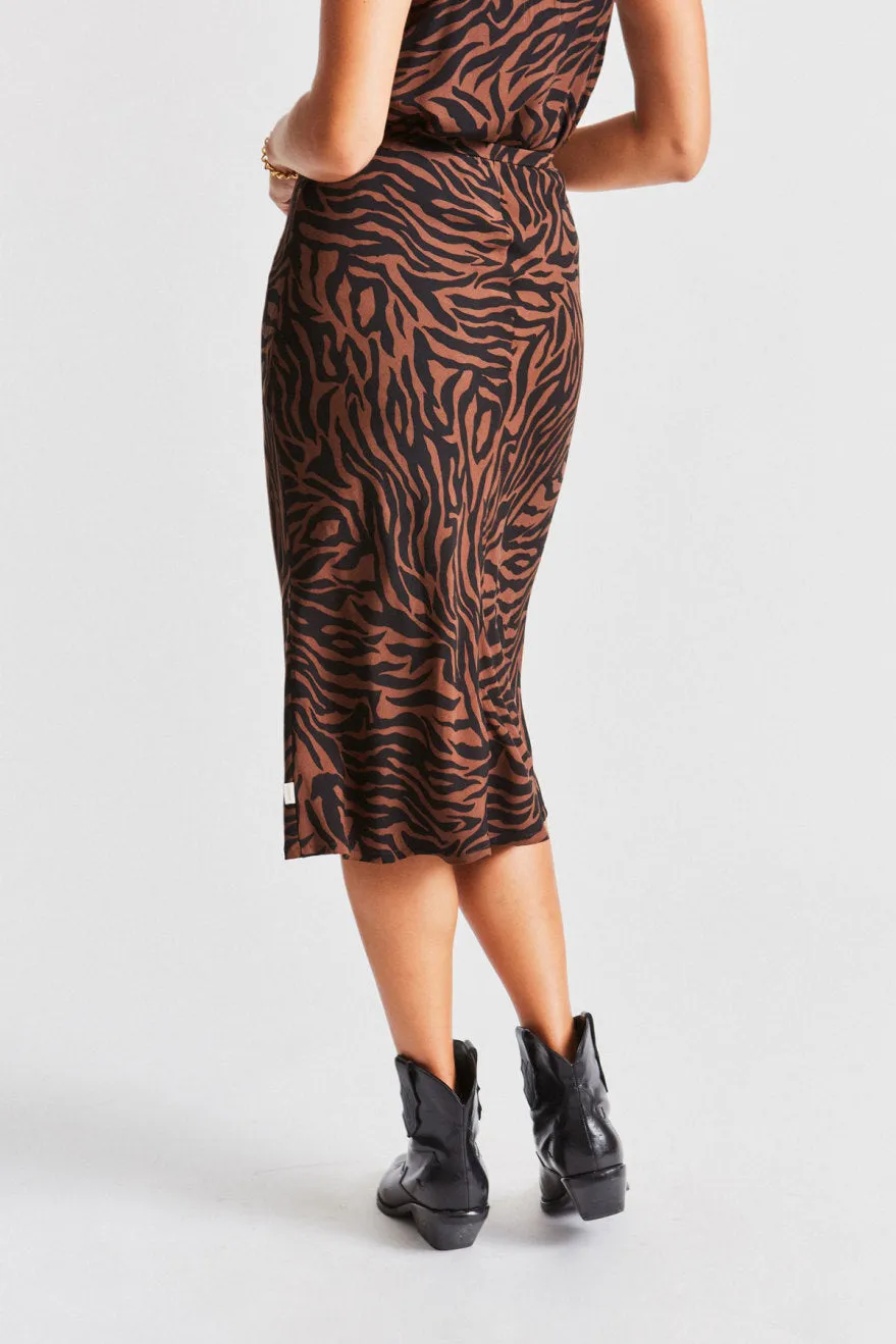 Helena Midi Skirt - Zebra