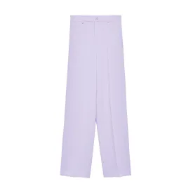 Hinnominate Elegant Purple Crepe Trousers for Women