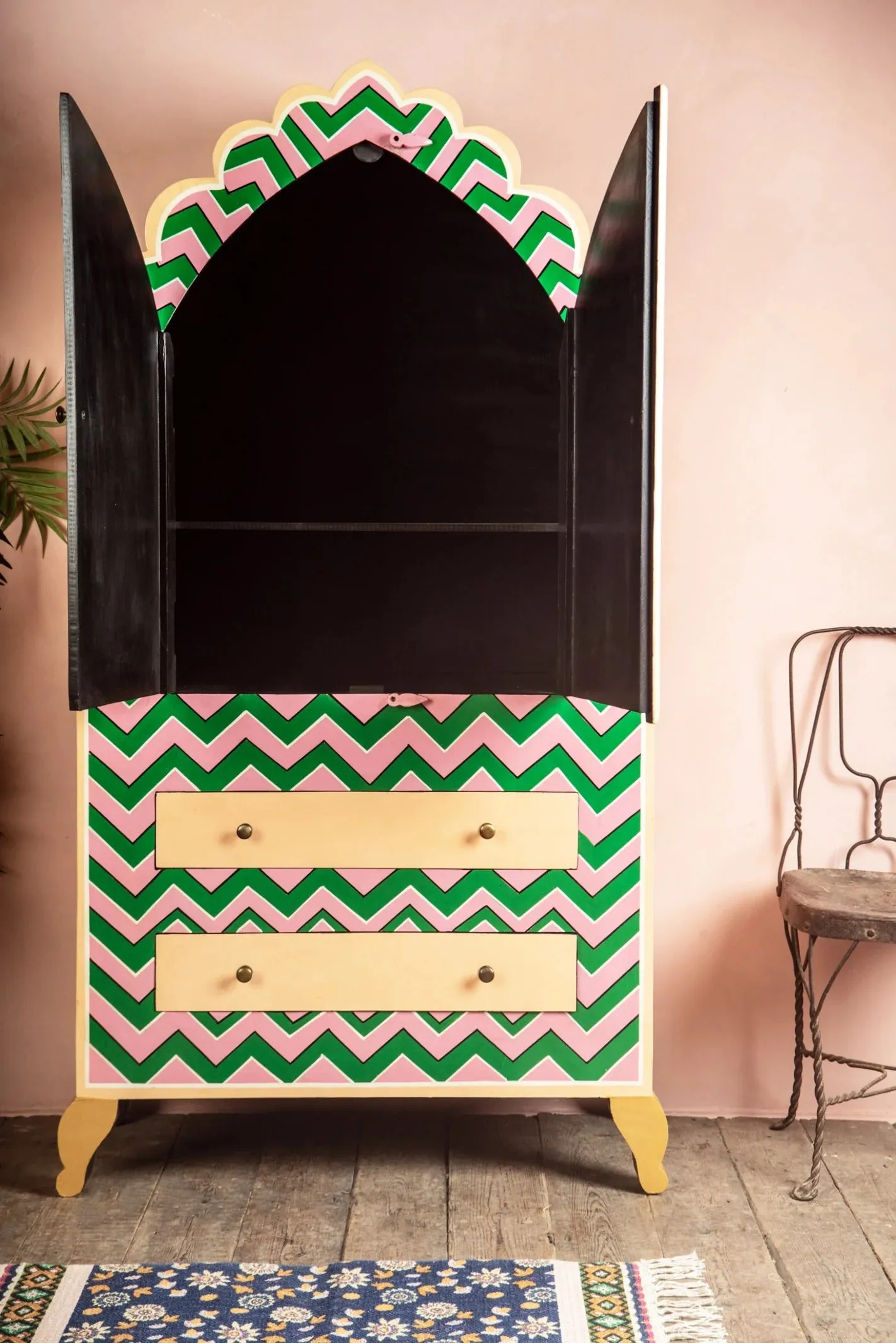 Jaipur Style Hand Painted Mango Wood Cabinet / SideBoard Table, Home Decor Table,Bedroom Table, Side Table By J.L.HOME DECOR