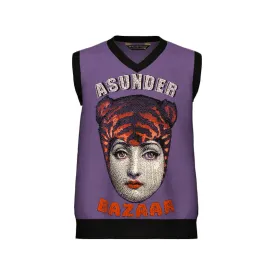L IN STOCK AND READY TO SHIP Asunder Bazaar Purple V Neck Sweater Vest Unisex
