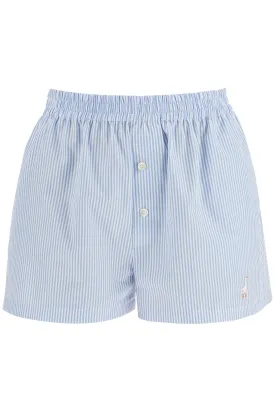 Light Blue Striped Elegant And Refined Womens Cotton Pants