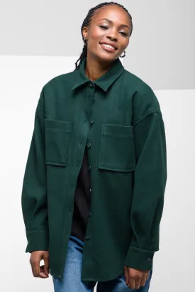 Lightweight Melton Shirt Dark Green