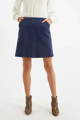 Louche Dylan Baby Cord A Line Mini Skirt Navy