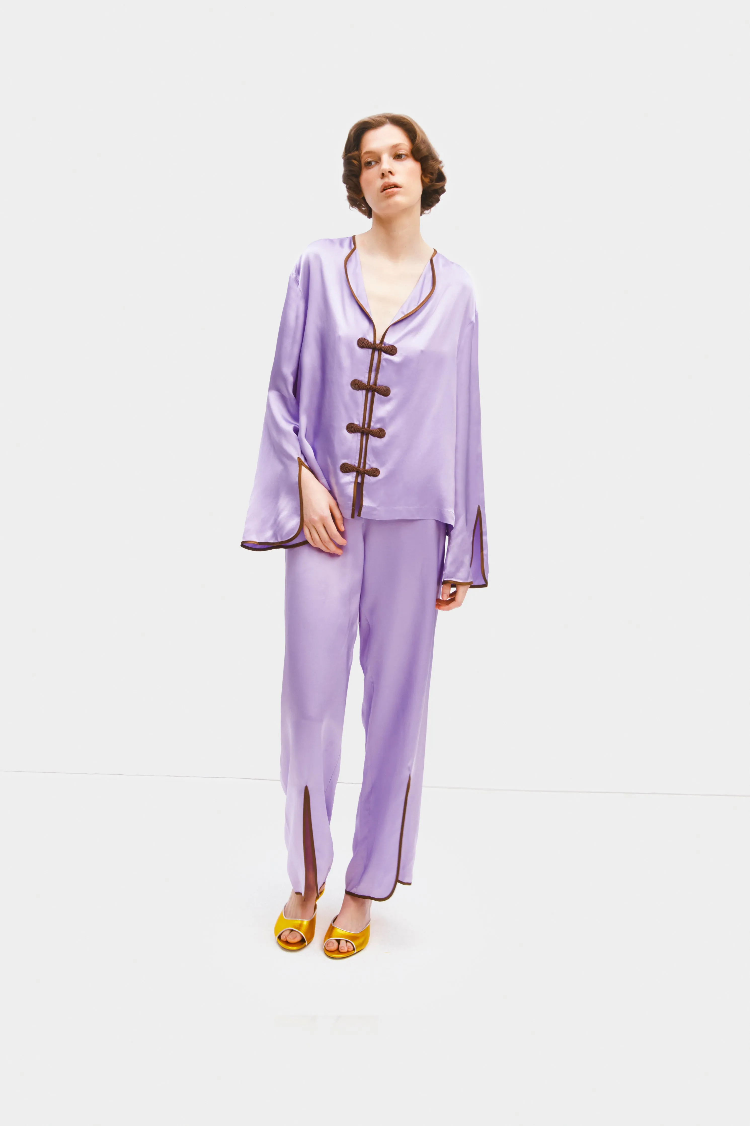 Louis Pajama Set with Pants in Lavender