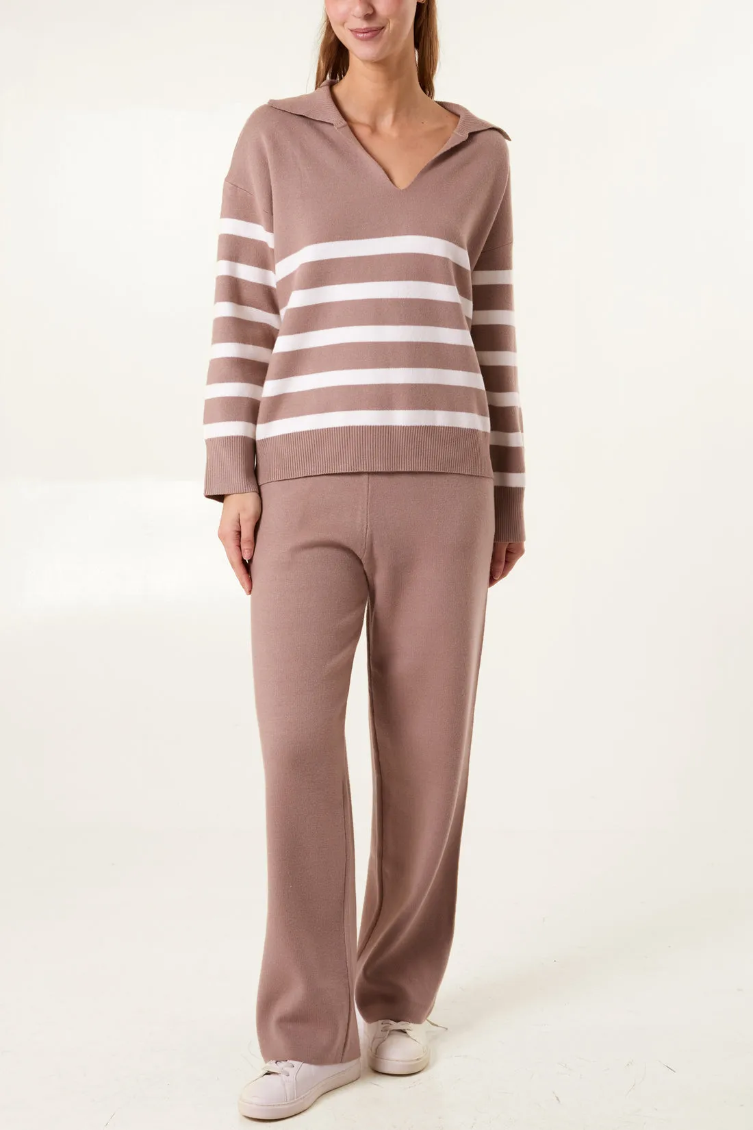 Louisa Trousers and Jumper Loungewear Set Mocha